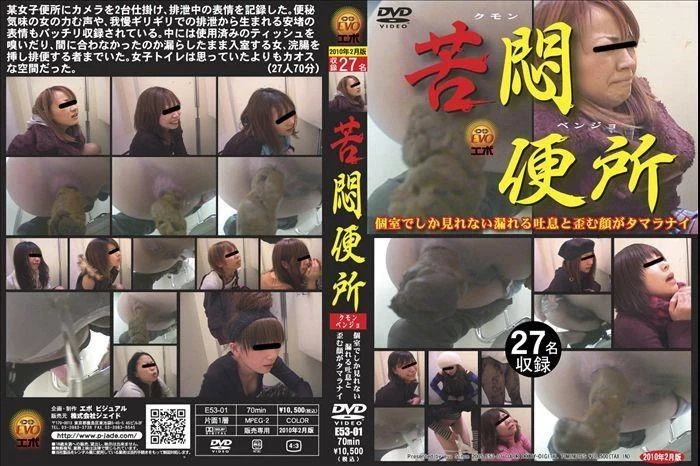 Muffled sighs girls defecation in toilet. E53-01 2024 [SD]